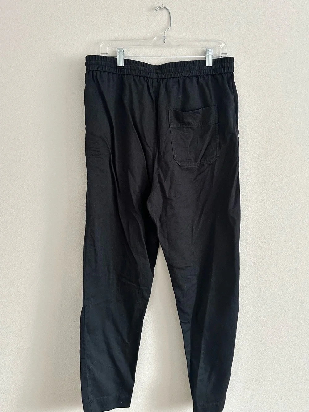 COS Women’s Black Linen Blend Drawstring Pull On Pants Size 10 Minimalist